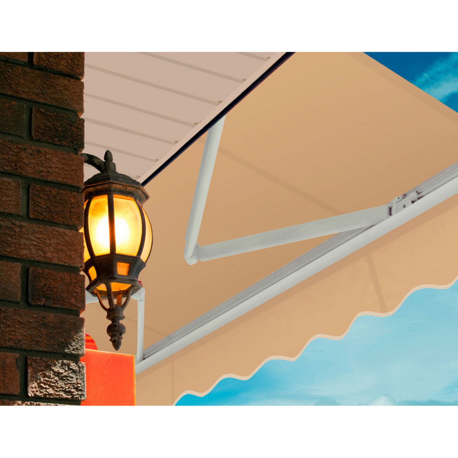 Advaning Luxury Series 10x8 ft. Manual Retractable Sunshade Awning - Black