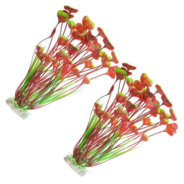 Advancent 2 pack/lote atractivas plantas de acuario impresionante paisaje submarino con plantas artificiales de confianza decoración del acuario Rojo+2 piezas