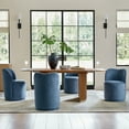 thumbnail image 2 of Swivel Upholstered Dining Chairs Set of 4 Kitchen Boucle Barrel Chairs Dining Room Living Room Navy, 2 of 8