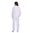 thumbnail image 4 of GLOBAL Conjunto de Pijamas de Franela para Mujer, Pijamas 100% Algodón para Mujer, Ropa de Estar por Casa, Manga Larga, Botón, Cordón en la Cintura, Ropa de Dormir Cálida, Color Morado de Ensueño L, 4 of 7