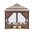 thumbnail image 2 of 10'x10' Outdoor Gazebo  Netting and Curtains, 10x10 OutdoorTent with Mosquito Netting Outdoor Canopy Shelter with 110 Square Feet of Shade Quick Setup Newly Designed Storage Bag, 2 of 9