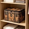 thumbnail image 2 of huayou Vintage Pattern Storage Bin, 16.8x11.8x11.8 Inch Collapsible Fabric Storage Box with Handles, Decorative Organizer for Home and Camping, 2 of 6