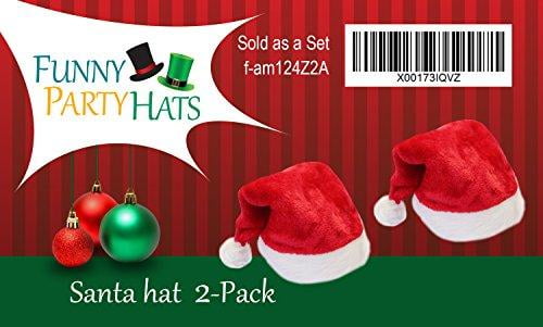PannySewCraft 2 Pack Christmas Santa Hat Plush Christmas Hats Party Hat for Christmas Holiday Party Supplies