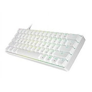HK GAMING GK61 Mechanical Gaming Keyboard - 61 Keys Multi Color RGB Illuminated LED Backlit Wired Programmable for PC/Mac Gamer (Gateron Optical Yellow, White)