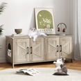 thumbnail image 5 of Demi Bonn 48" Modern Cat Litter Box Enclosure, Hidden Litter Box for 2 Cats, Cat House Furniture for Side Table or Nightstand, Gray, 5 of 8
