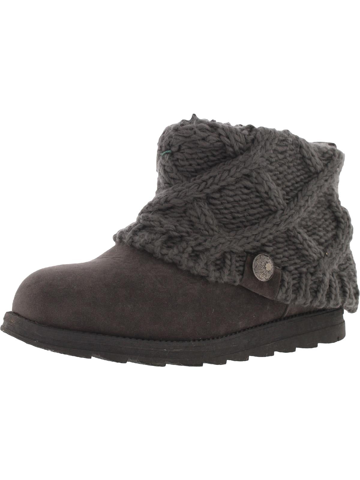 Muk Luks Womens Patti Faux Suede Knit Winter Boots
