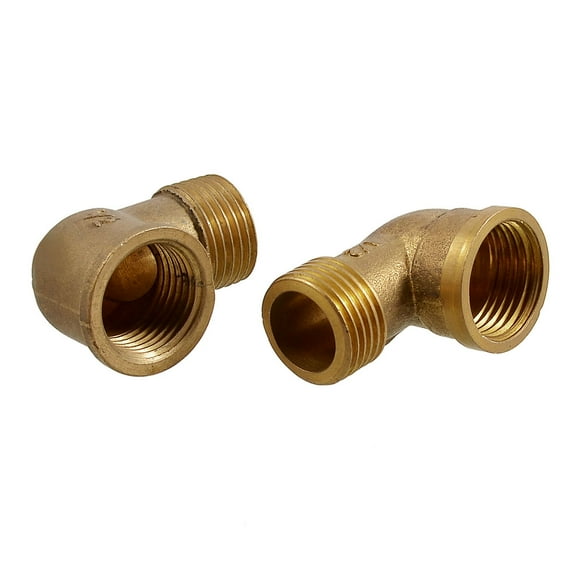 Unique Bargains 2 Pcs 1/2" PT Male to 1/2" NPT Female Thread Elbow Pipe Fittings Couplers