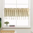 thumbnail image 1 of ZH.H Kitchen Linen Valances Tassel Crochet Curtain Window Treatment Rod Pocket Beige 23"×59", 1 of 1