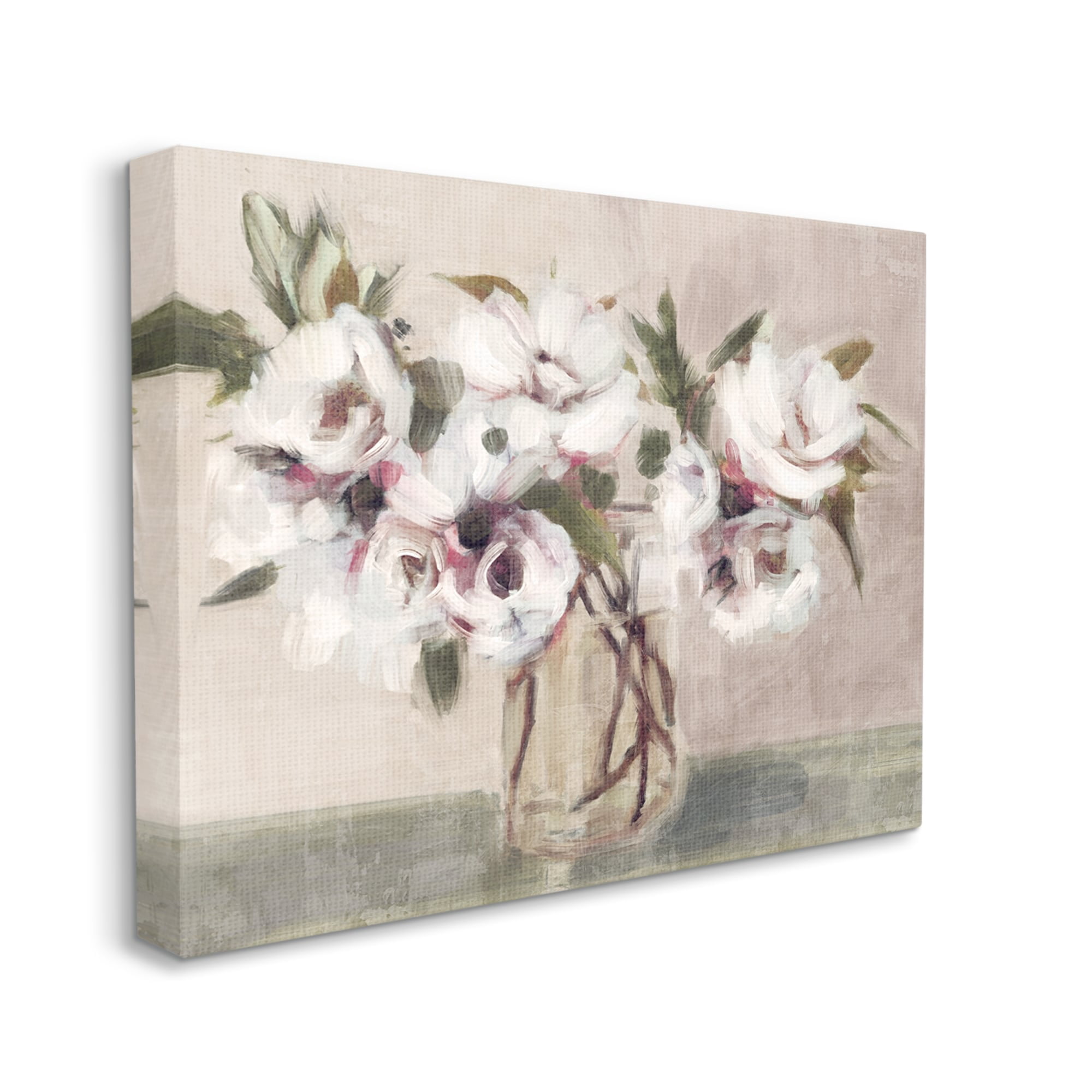 Stupell Industries Traditional White Blooms Bouquet Botanical & Floral Painting Gallery Wrapped Canvas Print Wall Art