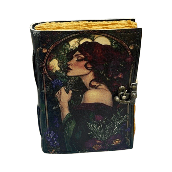 Handmade Leather Journal 5x7 Inch – Artistic Vintage Diary with 200 Deckle Edge Pages & Antique Lock