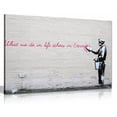 thumbnail image 2 of Banksy What We Do In Life Echoes In Eternity graffiti canvas Wall Art Print (36x24in), 2 of 4