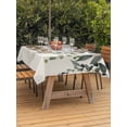 thumbnail image 3 of Outdoor Tablecloth with Umbrella Hole for Patio/Picnic/Party/Camping, Green Eucalyptus Waterproof Table Cloth Rectangle Table Cover Washable, Farmhouse Weeping Leaves on Linen (52"x 70"), 3 of 8