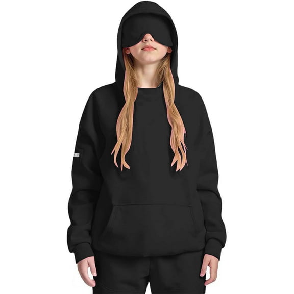 Admvng Sweatshirts for Teen Girls Up Hoodies with Eye Mask Sweatshirt Casual Jacket Girls and Toddlers' Hoodie with Pockets, Size 120-160