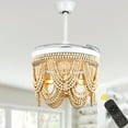 thumbnail image 2 of Bella Depot 42" White Bohemian Retractable Ceiling Fan with Light and Remote Control, 6-speed Reversible Chandelier, 2 of 15