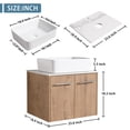 thumbnail image 5 of BNK 24 inch Bathroom Vanity with Sink, Wall-Mounted Bathroom Vanity, Modern Floating Vanity and Ceramic Sink, with White Rock Panels Set, 5 of 12
