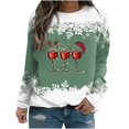 thumbnail image 1 of Chandail en Molleton pour Femmes Hiver Imprimé T-shirt Ample Manches Longues Blouse Col Rond Hauts Décontractés Mignons Chandails à Capuchon en Liquidation, 1 of 3