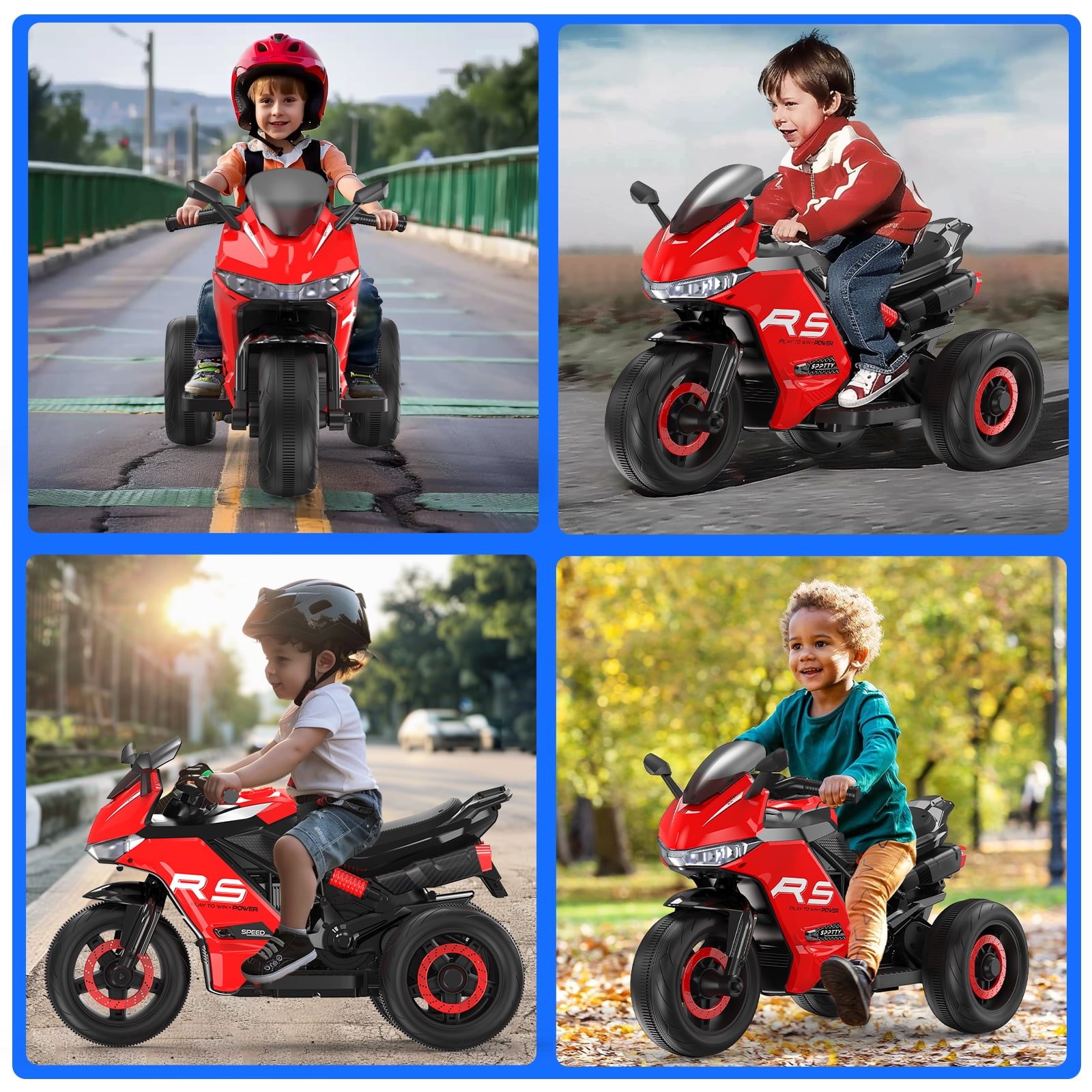 12V Motorcycle for Kids, Electric Motorcycle with 3 Wheels&Music ,Ride on Toys for Boy Girl