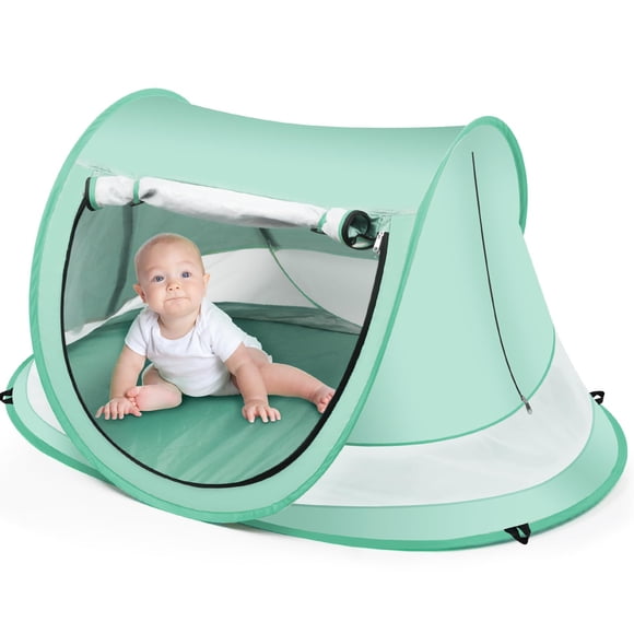 Carpa de playa para bebés Kapeazo, grande, plegable, con mosquitera UPF 50+