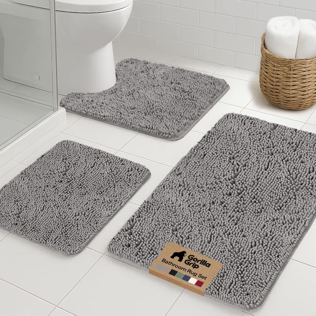 GORILLA GRIP Area Rug Sets 3 Piece, Bath Mat Set