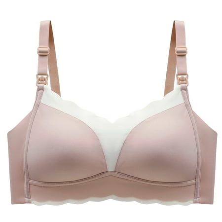 

Sehao Maternity Tops Women s Sexy Breathable Front Open Button Maternity Underwear Breast-Feeding Bra Modal Pregnant Bra