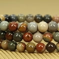 thumbnail image 3 of Angelstones Bracelet Extensible en Perles Rondes de Pierre Précieuse Jasper Polychrome Naturelle 7 Pouces Unisexe, 3 of 5