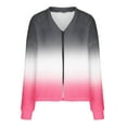 thumbnail image 5 of PNTUTB Women's Gradient Hued Loose Fit Soft Cardigan with Zipper and Long Sleeves&Flash Picks, 5 of 6