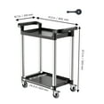 thumbnail image 4 of KFFKFF Service Trolley, Carrying Capacity of 300 lbs, Dual-Level Plastic Trolley with Fully Rotating Wheels (2 with Stopping Mechanism), Dimensions 24.4 x 16.1 inches, Suitable for Warehouse, Office, 4 of 9