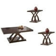 thumbnail image 1 of Ensemble Moderne de 3 Pcs en Bois, Table Basse et Table d'Appoint, Couleur Espresso Cerise, 1 of 4