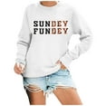 thumbnail image 2 of Sundey Fundey Football Sweatshirts for Women 2025 Long Sleeve Crewneck Football Season Sweatshirt Pullover Tops, 2 of 6