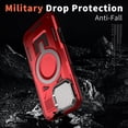 thumbnail image 3 of ELEHOLD Magnetic Case for iPhone 16 Pro, Military Grade Shockproof Rugged Case Built-in Metal Camera Cover with Stand,Red, 3 of 6
