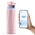 thumbnail image 1 of Botella de agua inteligente WATERH BOOST con recordatorio y seguimiento, 950 ml, rosa, 1 of 9