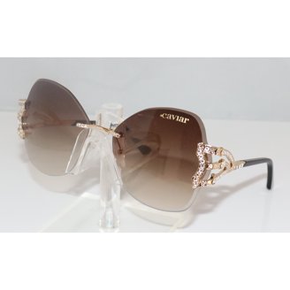 Caviar Cat Eye M6883 C35 Black & Silver Sunglasses w  display picture 1