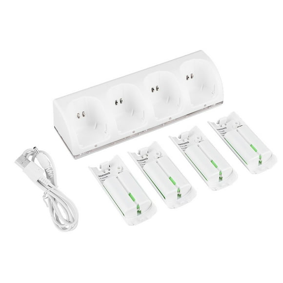 Station de Charge pour Wii, Blanche 4 en 1 Chargeur pour Wii Station de Charge pour Wii Axée sur la Performance