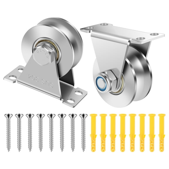 2PCS Cable Pulley Wheel Stainless Steel U Groove Wheel Pulley Block Silent Wall Mounted Lifting Pulley Block