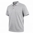 thumbnail image 5 of Fnnxeal Mens Polo Shirts Collared Waffle Solid Short Sleeve Casual Summer Polo Gray Shirts for Men Size S, 5 of 6