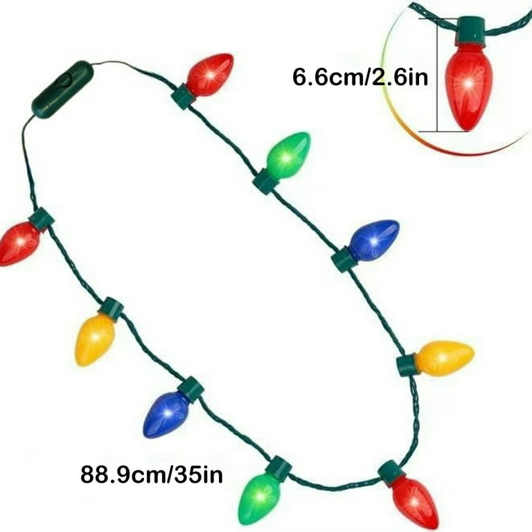 PEIBang Christmas Light Necklace,Colorful Christmas Accessories