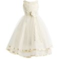thumbnail image 2 of Peek-A-Boo Illusion Ribbon Communion Flower Girl Pageant Dress - Ivory 2, 2 of 2