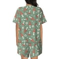 thumbnail image 3 of Bixox Women's Retro Hippie Groovy Mushroom Printed Pajama Set 2 Piece Lounge Set Top and Shorts Soft Pajamas, Shorts with Pockets, 3 of 7