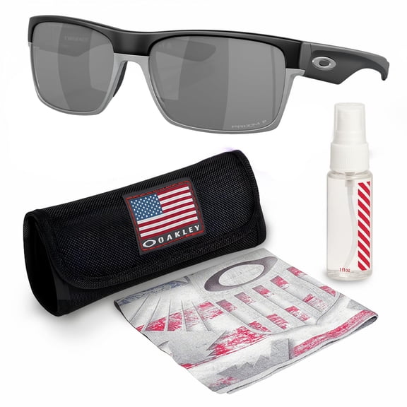 Oakley OO9189 Twoface Square Shaped Polarized Sunglasses for Men - Includes Official Eyewear Kit - Matte Black Frame with Prizm Black Lens