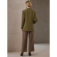 thumbnail image 5 of DARING DIVA Women's Open Front Long Sleeve Work Suit Jacket Blazer with Pockets M Brown, 5 of 6