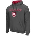 thumbnail image 2 of Men's Colosseum Charcoal Harvard Crimson Arch and Logo Pullover Hoodie, 2 of 3