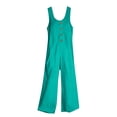 thumbnail image 4 of Women's Sleeveless Jumpsuit, U-Neck Straight Leg Romper with Side Pockets, Casual Summer One Piece Outfit for Beach Vacation and Daily Wear Blackish Green XL, 4 of 4