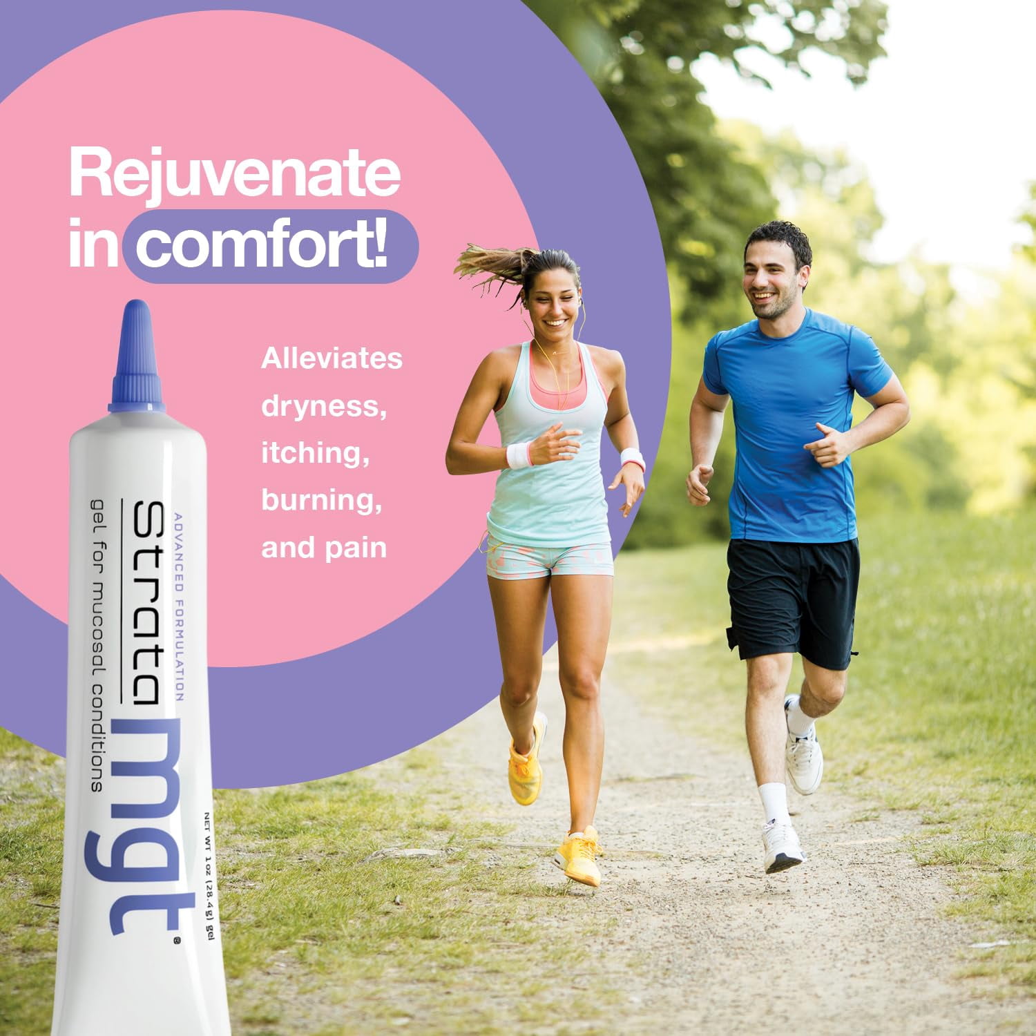 StrataMGT Vaginal Moisturizer, Non-Hormonal & Non-Steroidal, Post Menopause Support for Dryness, Itching and Burning, 1oz / 28.4g