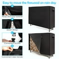 thumbnail image 4 of IRONMAX 5ft Firewood Rack with Cover, Outdoor/Indoor Waterproof Heavy Duty Log Storage Stand w/Air Vent, Fire Wood Lumber Holder and Cover Combo Set for Backyard, Garden, Patio, 4 of 7