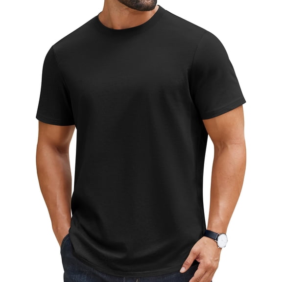 COOFANDY Plain Tshirts for Men 100% Cotton Short Sleeve T Shirt Crewneck Casual