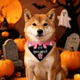 thumbnail image 4 of Sruoe Pet Halloween Triangle Bandana, Pink Bat‑Ghost‑Print Tie‑On Pet Scarf, Holiday Bib for Dogs & Cats, Halloween Pet Accessory, 4 of 6