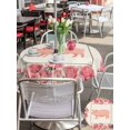 thumbnail image 5 of Outdoor Tablecloth with Umbrella Hole for Patio/Picnic/Party/Camping, Farmhouse Pig Waterproof Table Cloth Round Cover Washable, Country Pink Rose Flowers Vintage Pastoral (Dia 54"), 5 of 9