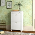thumbnail image 2 of HOMCOM Armoire à Chaussures Étroite avec 2 Tiroirs Basculants, Armoire de Rangement pour Chaussures, Blanc, 2 of 10