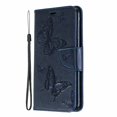 thumbnail image 1 of Allytech iPhone XS Max Case (6.5"), Slim Fit PU Leather Folio Butterfly Embossed Shockproof Wrist Hand Strap Flip Cards Holder Wallet Case TPU Back Cover for Apple iPhone XS Max, Blue, 1 of 8