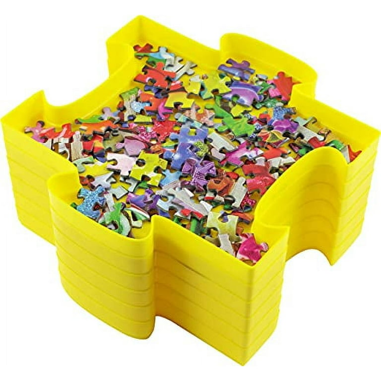RECHIATO 8 Puzzle Sorting Trays with Lid 8x8 Premiunm Puzzle Trays Gift for  Puzzle Lovers for Puzzles Up to 1000-1500 Pieces Yellow